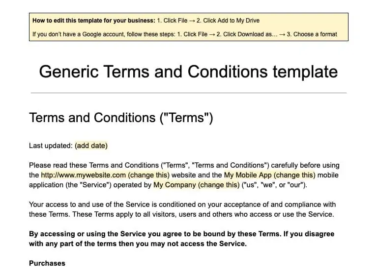 Generate An Ecommerce Terms Conditions Terms Of Service Generator