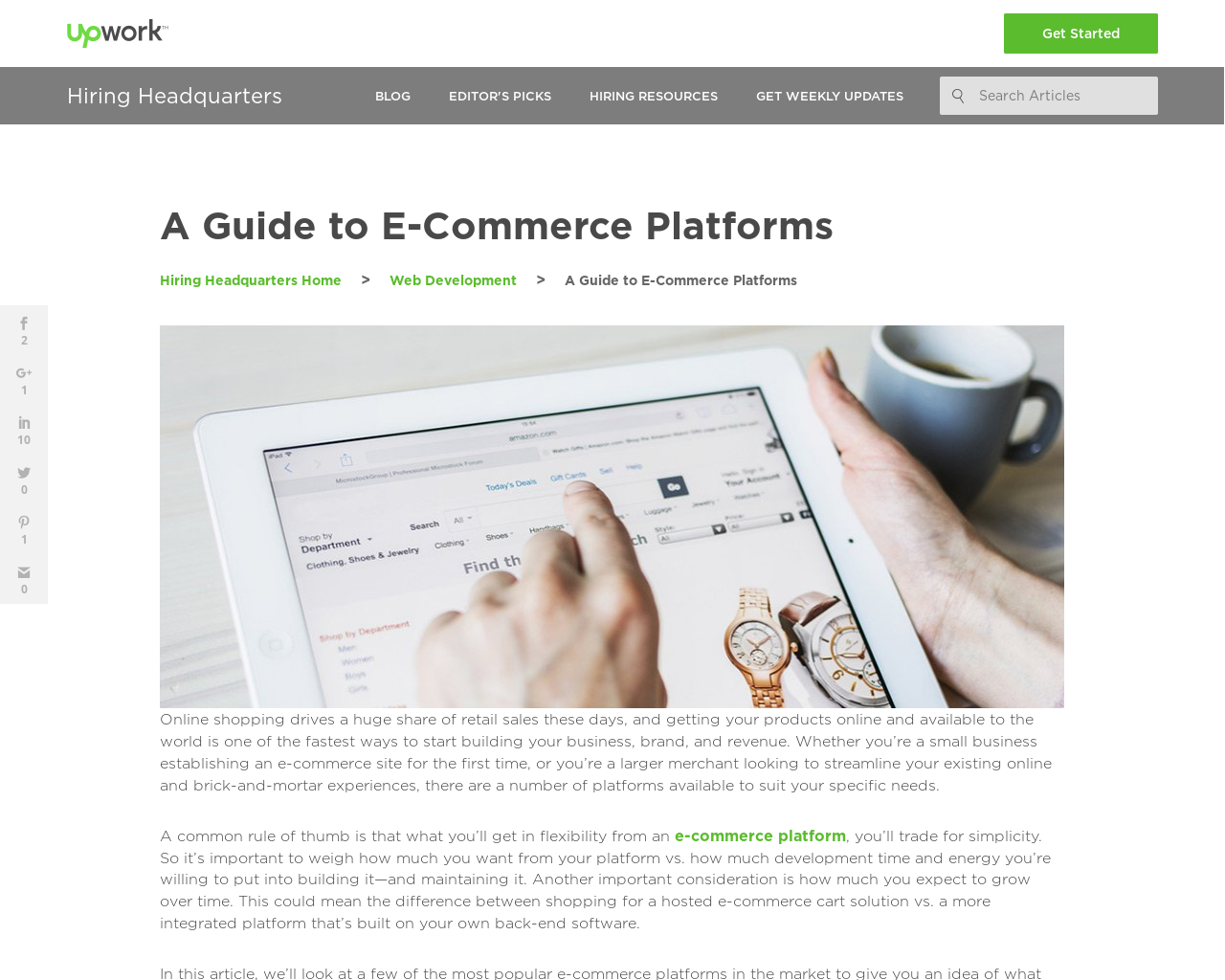 Guide: A Guide to E-Commerce Platforms