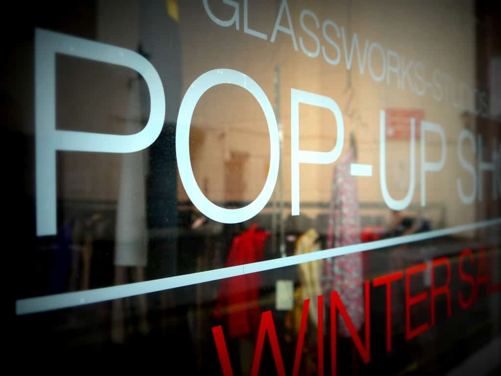 A photo of Glassworks pop up shop