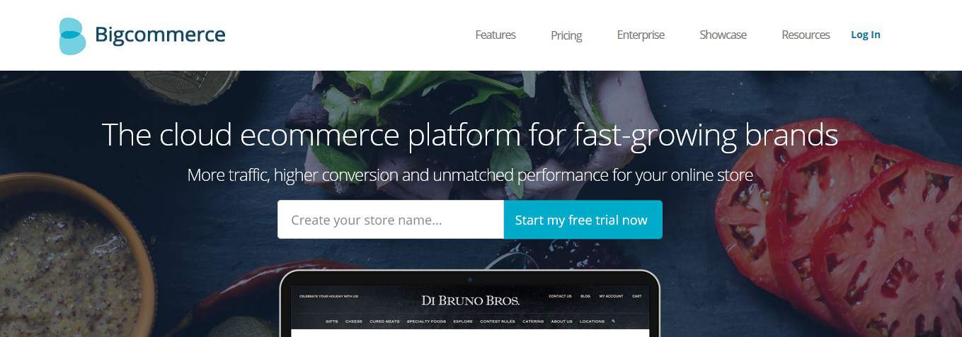 Sitio web principal de Bigcommerce