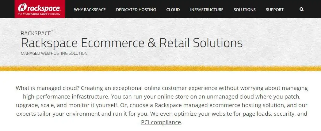 rackspace ecommerce hosting