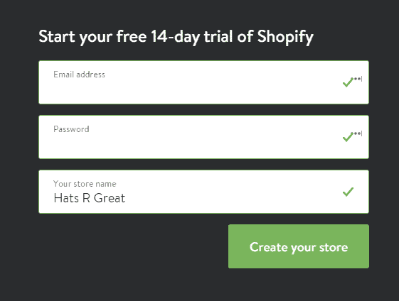 Shopify-sign-up