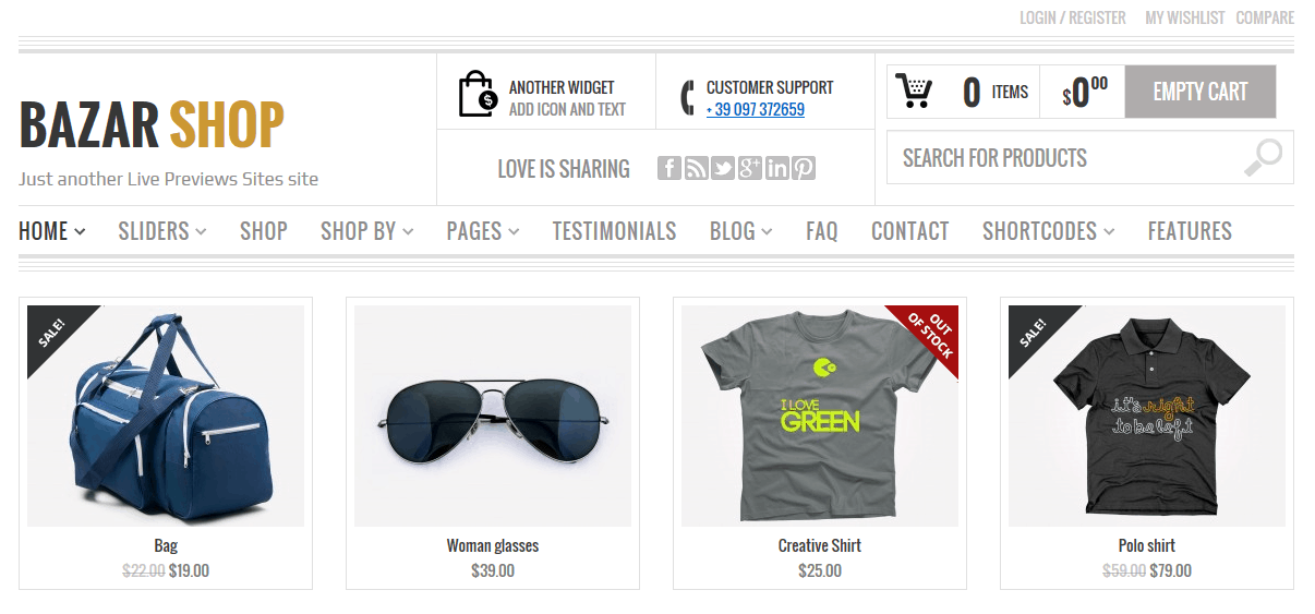 Bazar shop theme