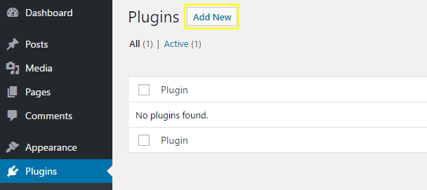 Adding a new plugin to WordPress.