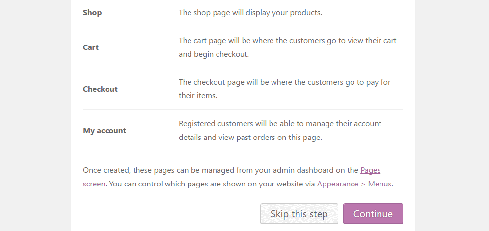 Adding new pages to your WooCommerce store.