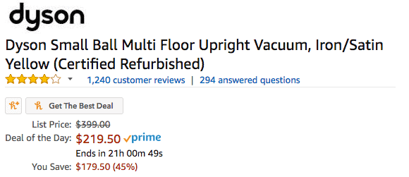 Example of a product on sale on the Amazon Marketplace.