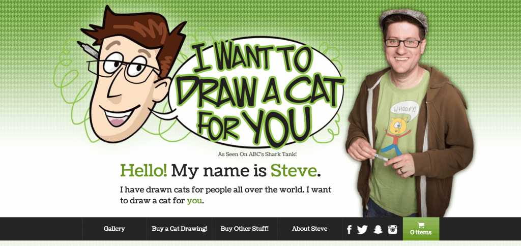 I want to draw a cat for you's landing page