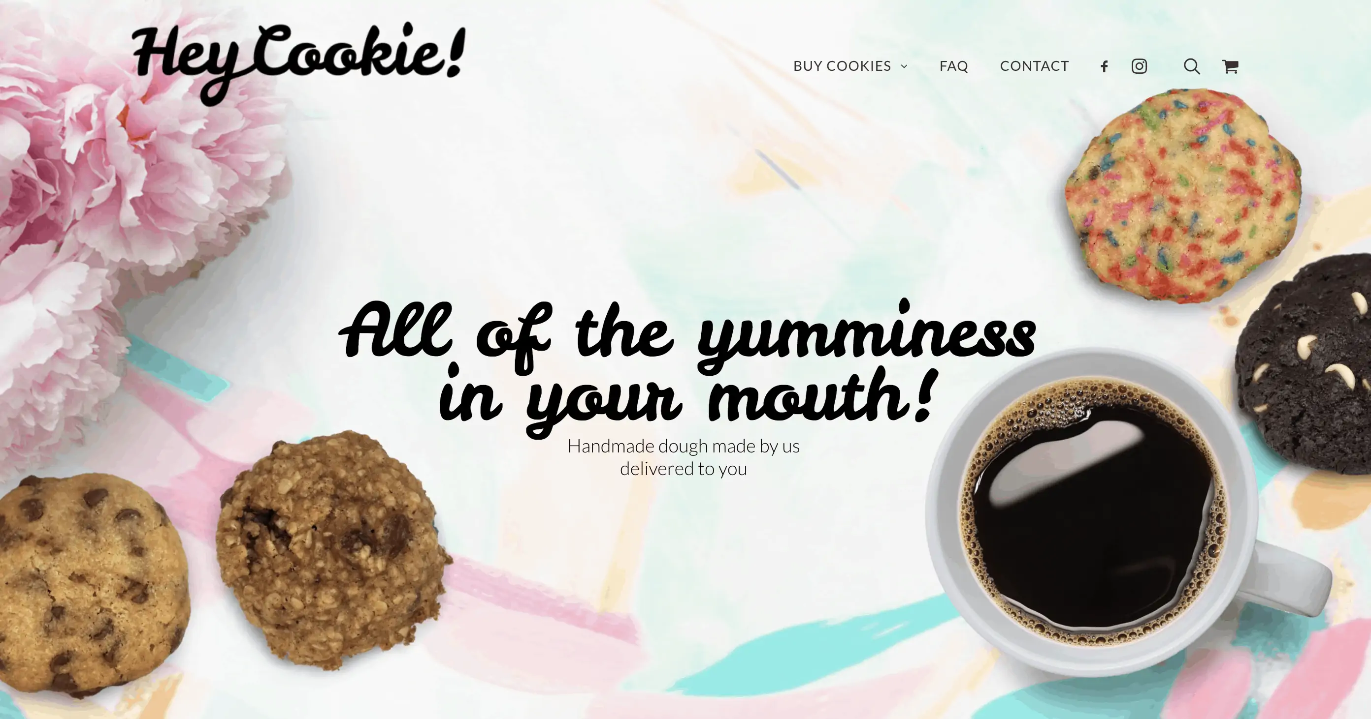 Screenshot of Hey Cookie! homepage