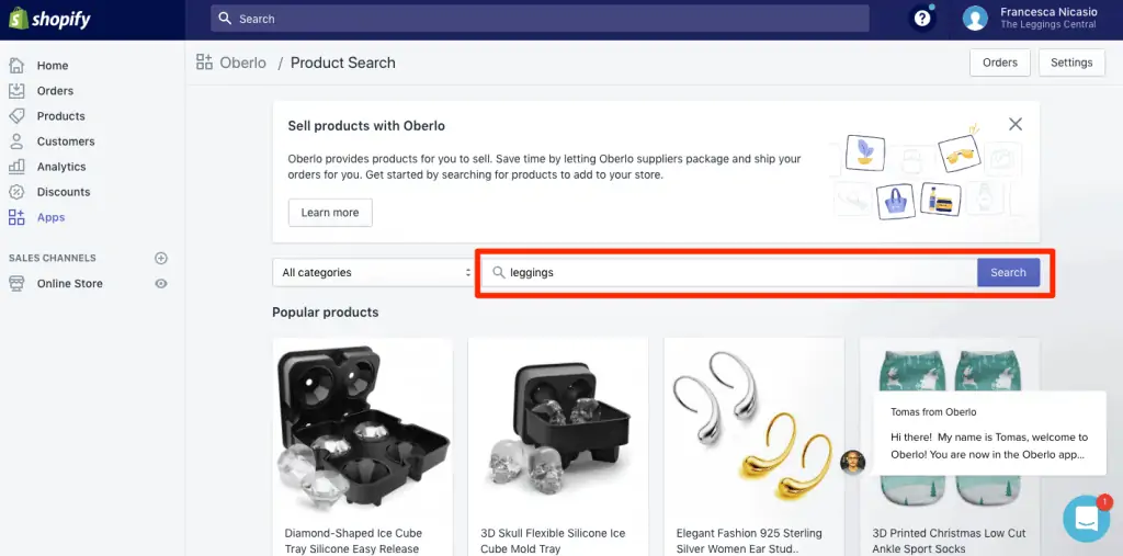 Put your products to the search bar
