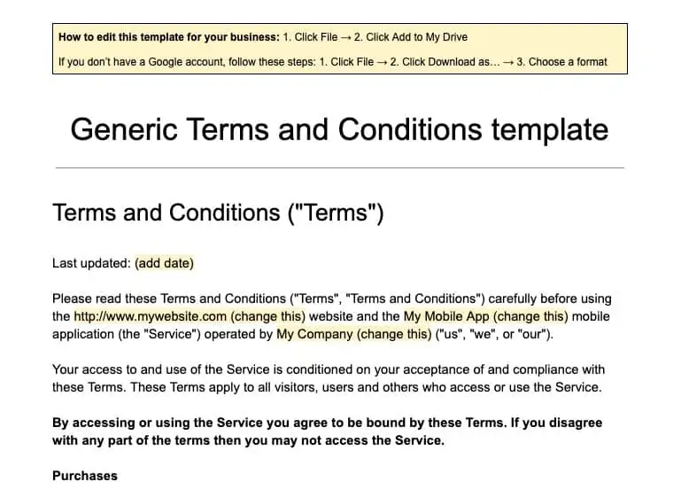 Terms And Conditions