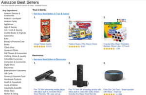 Amazon's best-sellers page